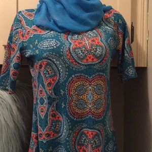 Flare printed dress. New!! Below the knee